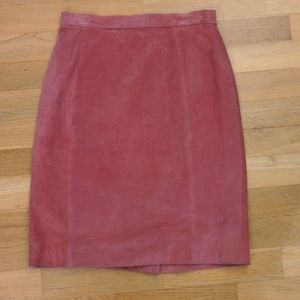 Vintage Leather Midi Skirt